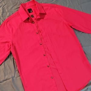 Mens Pink J.Ferrer button up shirt size M 15-15 1/2 32-33 New